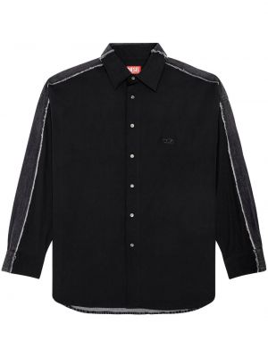 Rifľová košeľa Diesel čierna