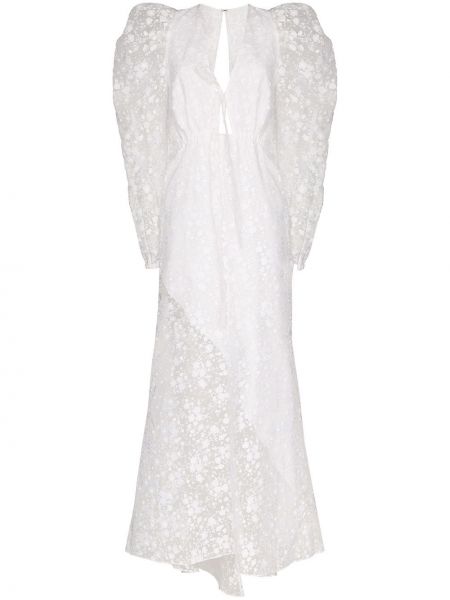 Vestido de noche con bordado Rosie Assoulin blanco