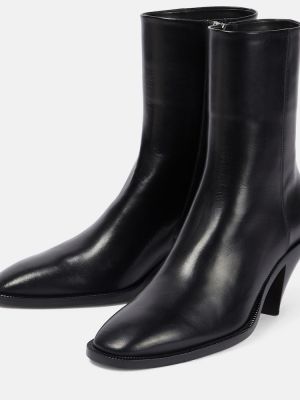 Ankle boots skórzane Victoria Beckham czarne