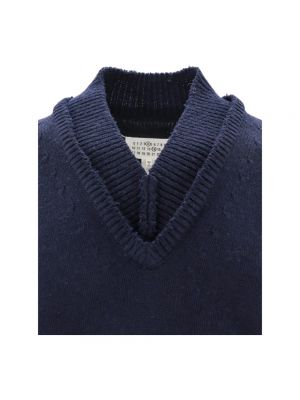Chaleco de lana de lino de algodón Maison Margiela azul