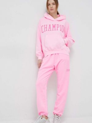 Spodnie sportowe z nadrukiem Champion różowe