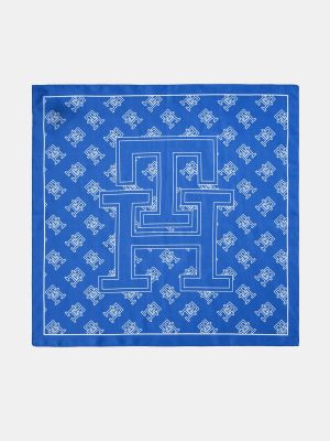 Bufanda de seda con estampado Tommy Hilfiger azul