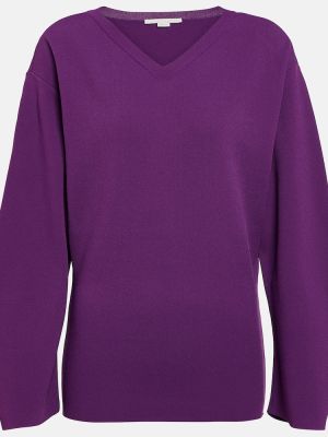 Oversize пуловер от джърси Stella Mccartney виолетово