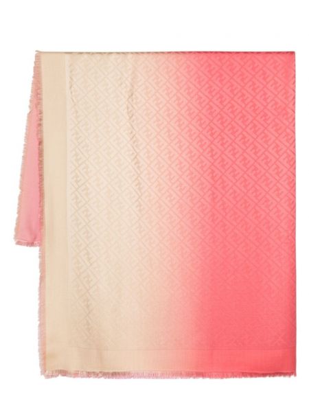Šál s potiskem s přechodem barev Fendi růžový