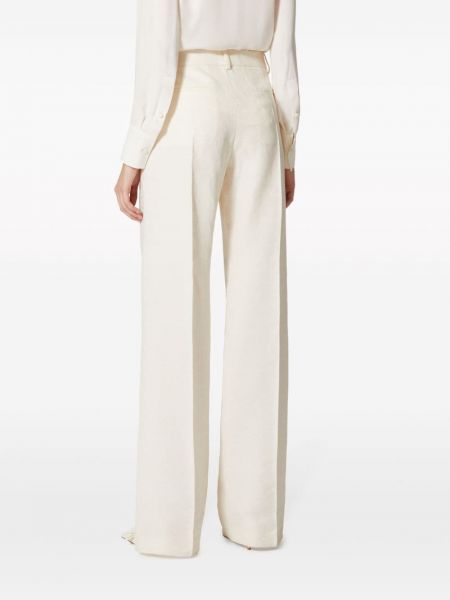 Pantaloni di lana di seta Valentino bianco