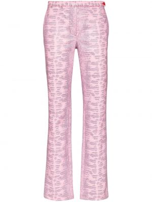 Klasické bavlněné rovné kalhoty Sies Marjan - růžová