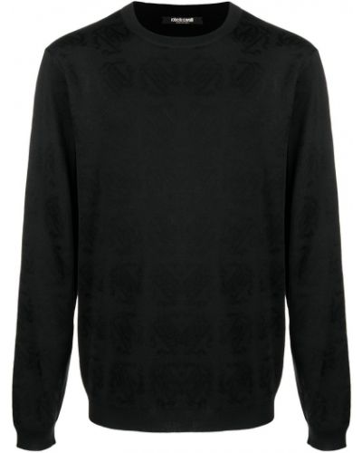 Jersey de tela jersey de tejido jacquard Roberto Cavalli negro