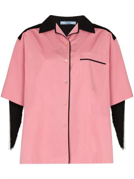 Camisa con flecos Prada rosa