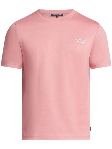 Βαμβακερή μπλούζα με κέντημα Michael Kors ροζ