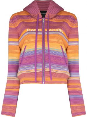 Mikina s kapucí na zip Marc Jacobs fialová