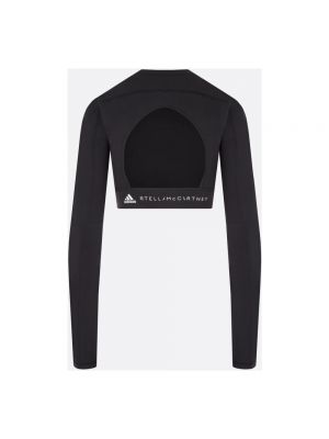Top z otwartymi plecami z nadrukiem z dżerseju Adidas By Stella Mccartney czarny