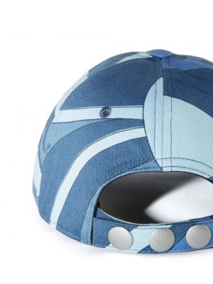 Raštuotas medvilninis kepurė su snapeliu Pucci mėlyna