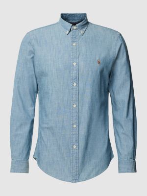 Koszula jeansowa slim fit bawełniana Polo Ralph Lauren niebieska