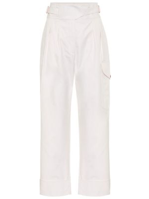 Памучни карго панталони с висока талия See By Chloã© бяло