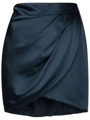 Копринена мини пола с драперии Michelle Mason синьо