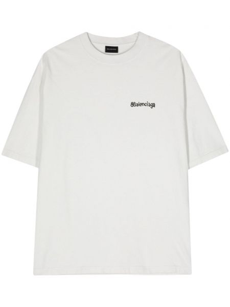 Kokvilnas t-krekls Balenciaga pelēks