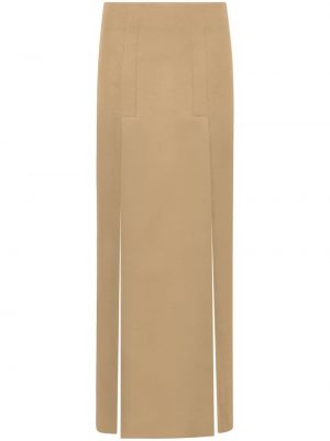 Plstěná vlnená dlhá sukňa Proenza Schouler hnedá