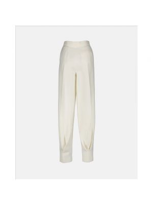 Pantalones de lana de seda Fendi blanco