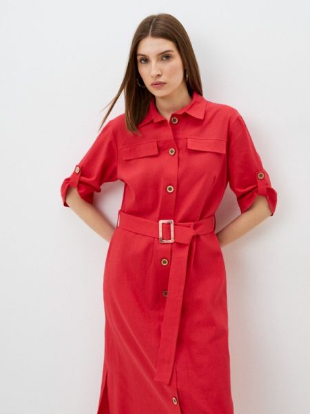 Платье-рубашка Meltem Collection красное