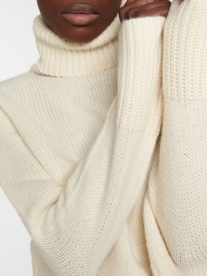 Kašmira vilnas džemperis ar augstu apkakli Polo Ralph Lauren balts