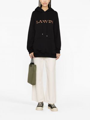 Siuvinėtas džemperis su gobtuvu Lanvin juoda