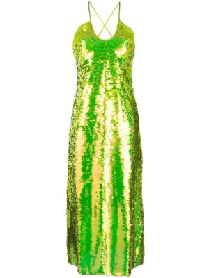 Dlouhé šaty s flitry na zip z polyesteru Cult Gaia - zelená