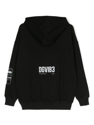 Kokvilnas kapučdžemperis ar apdruku Dolce & Gabbana Dgvib3 melns