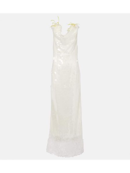 Drapiruotas maksi suknelė Xu Zhi balta