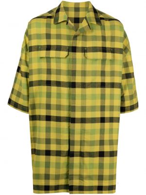 Koszula bawełniana w kratkę Rick Owens zielona