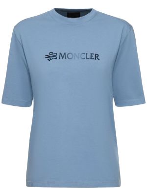 Памучна тениска Moncler синьо
