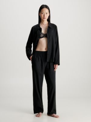 Pijama de franela Calvin Klein negro