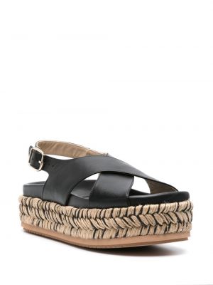 Pīti dabīgās ādas sandales ar platformu Paloma Barceló melns