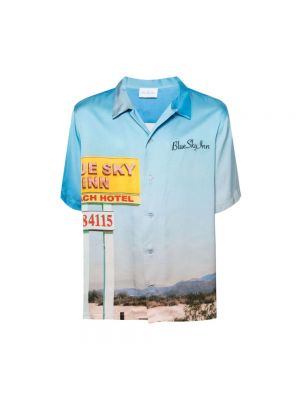 Satynowa koszula Blue Sky Inn niebieska