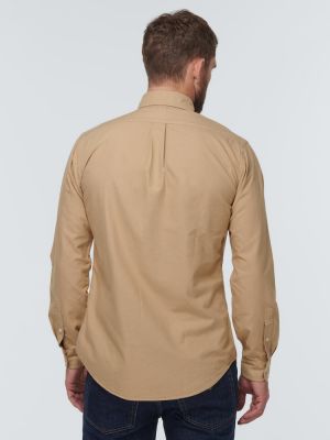 Camisa de algodón manga larga Polo Ralph Lauren beige