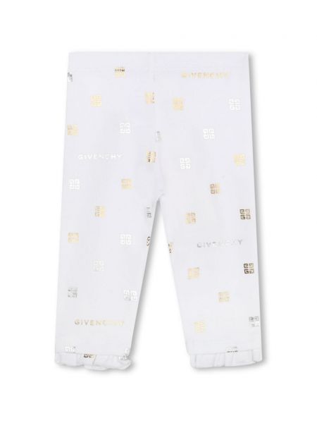 Printti stretch housut tytöille Givenchy Kids valkoinen