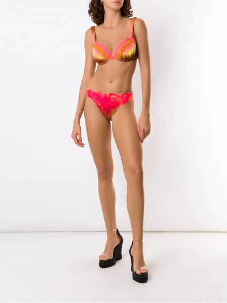 Bikini con bordado tie dye Amir Slama rosa