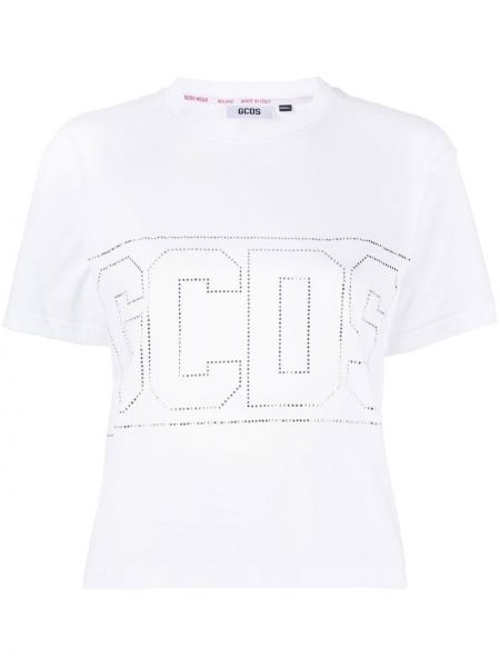 T-shirt mit spikes Gcds weiß