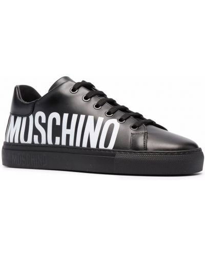 Sneakersy sznurowane z nadrukiem koronkowe Moschino