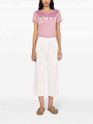 Pantalon en lin Pinko blanc