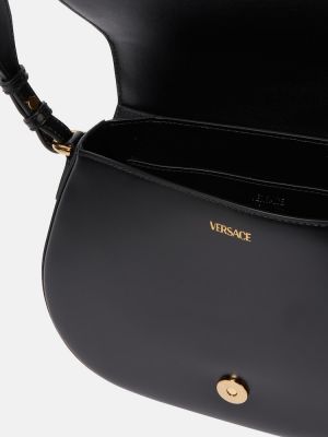 Kožená kabelka Versace černá