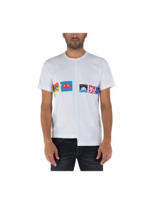 Koszulka z nadrukiem asymetryczna Comme Des Garcons biała