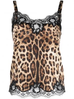 Leopardmønstret tank top med print Dolce & Gabbana brun