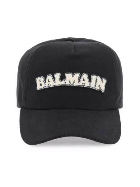 Czarna czapka z daszkiem Balmain