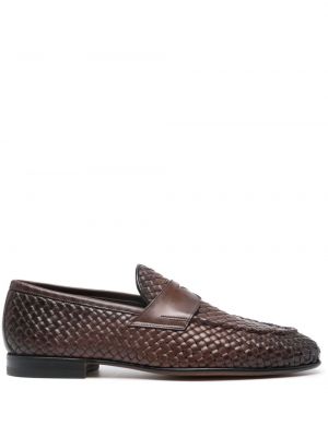 Pantofi loafer din piele Santoni maro