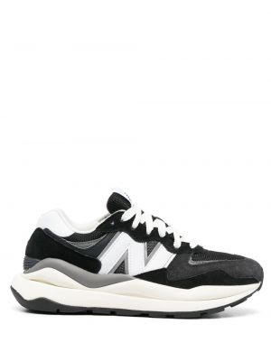 Semsket skinn sneakers New Balance svart