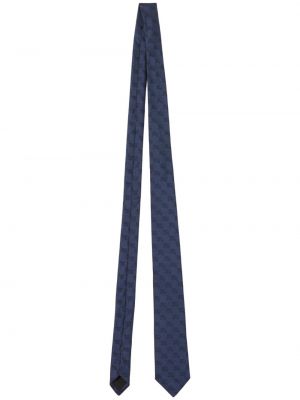 Jedwabny krawat żakardowy Burberry niebieski