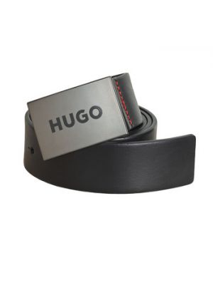 Pasek w paski Hugo czarny