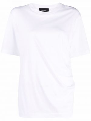 Camiseta con volantes de cuello redondo Simone Rocha blanco