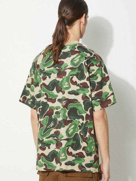 Pamučna majica s printom s camo uzorkom A Bathing Ape® zelena