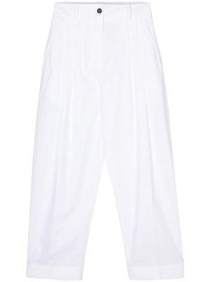 Pantalon taille haute en coton Studio Nicholson blanc
